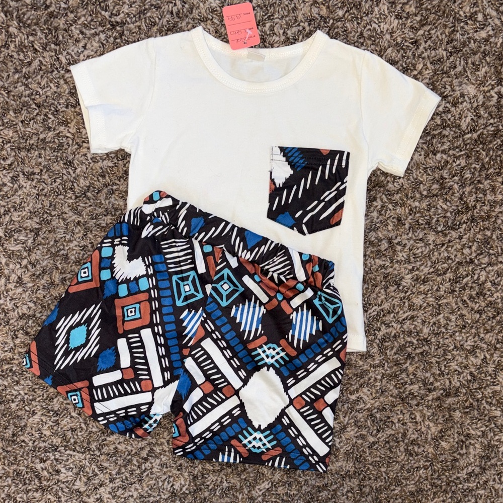Trendy Geometric Print Toddler Outfit